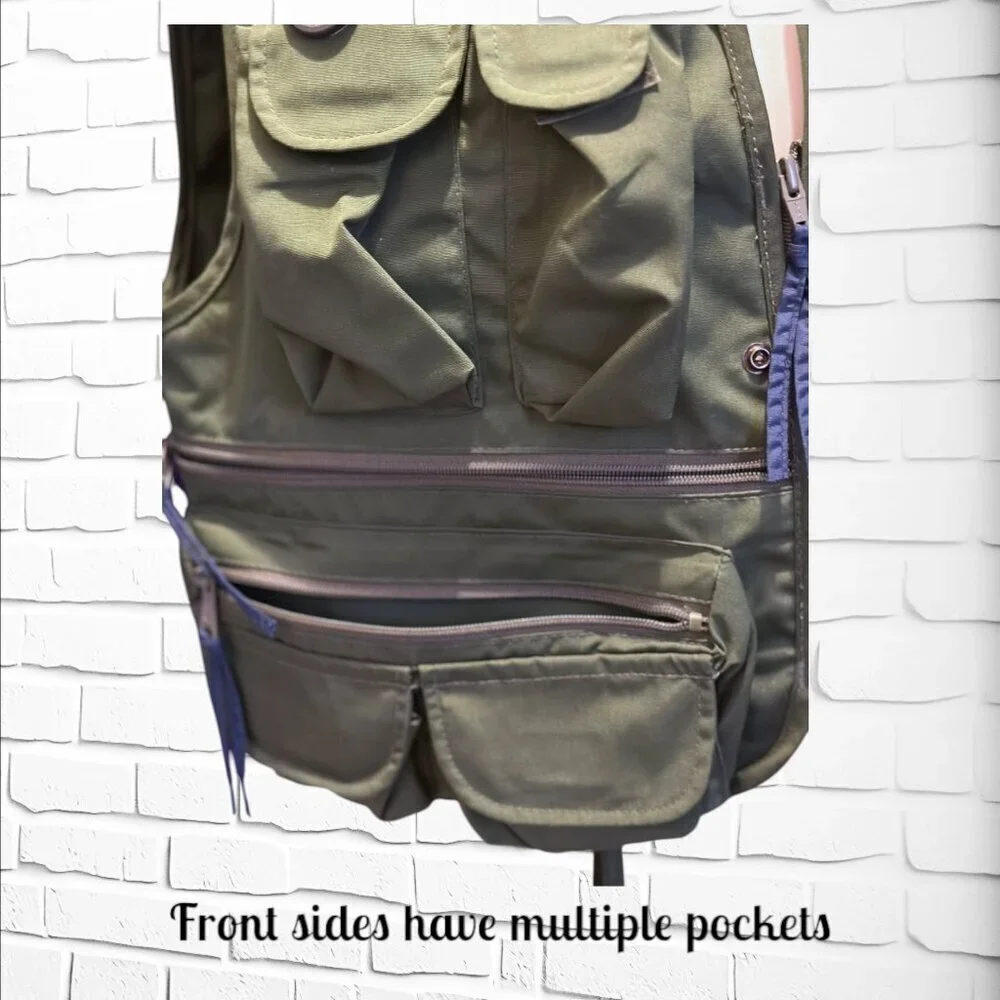 Vintage Columbia Sportswear Green Utility Vest – Timeless Outdoor Style!  Med - Picture 7 of 9